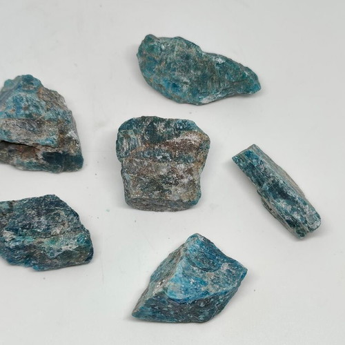 Natural Raw Blue Apatite 6 Pieces 106g