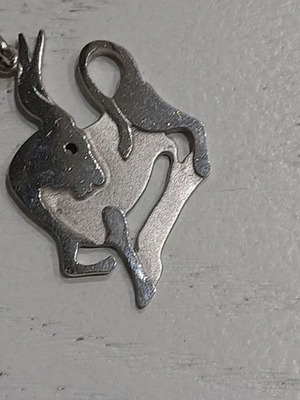 Silver Capricorn zodiac pendant Italian