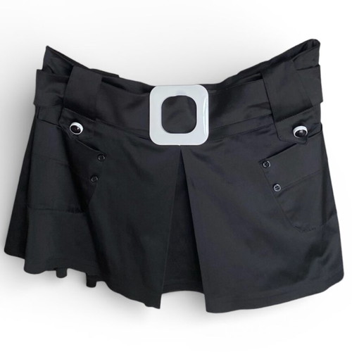 Paranoia Black Mini Skirt like new, size L with wide belt