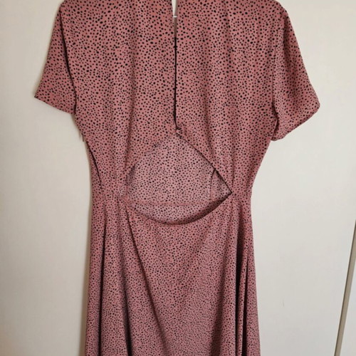 VILA dress with open back, size 40 / M-L, black and pink