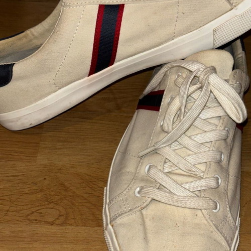 Canvas men's shoes used, white, size 45