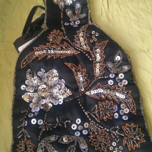 Esti bag embroidered with sequins, new, handheld