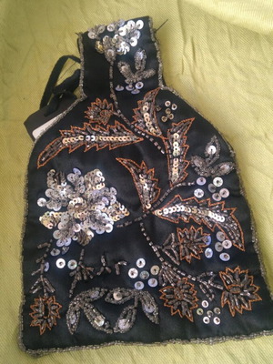 Esti bag embroidered with sequins, new, handheld
