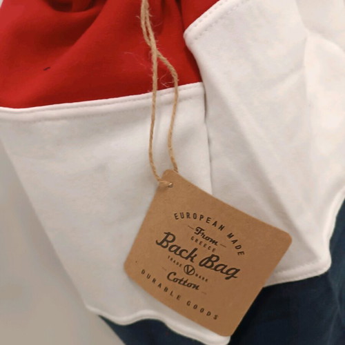 Handmade Back Bag backpack new, blue and red