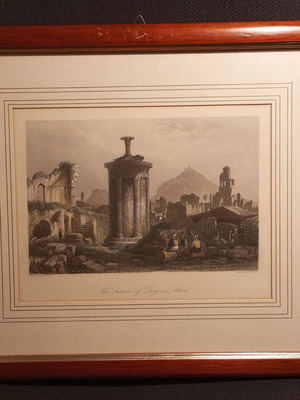 Lysicrates Monument engraving used from 1840 with frame
