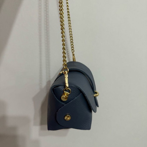 Blue bag with gold chain like new