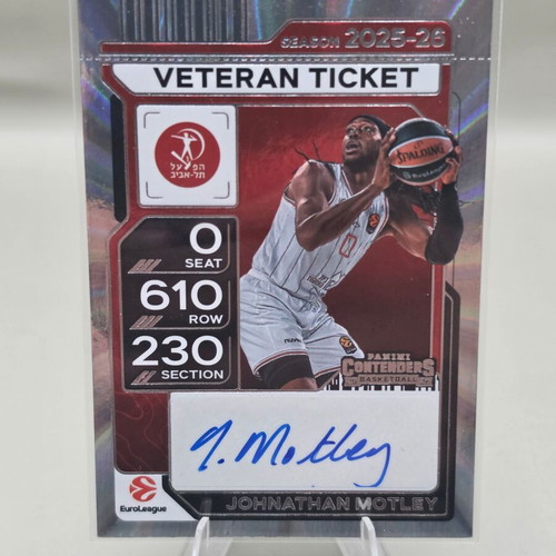 2025-26 Panini Contenders EuroLeague Jonathan Motley Veteran Ticket Auto