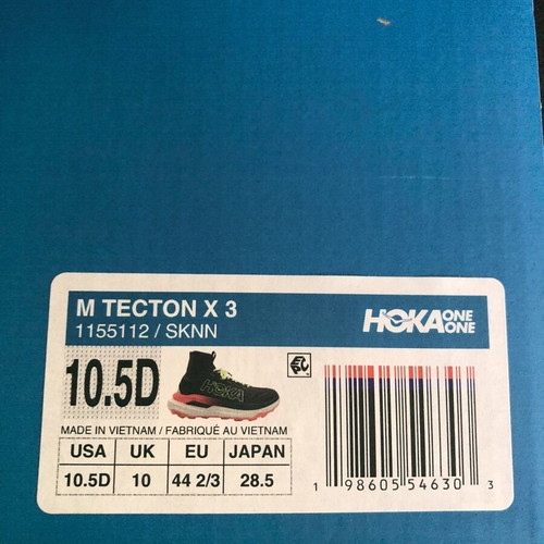 Hoka Tecton X3 running shoes like new, size 44.5, blue