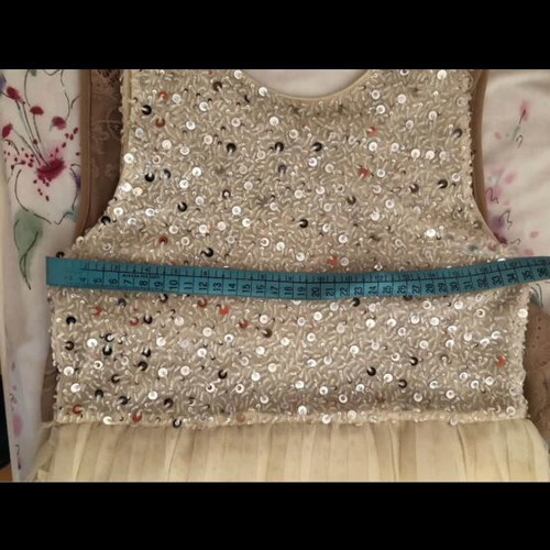 Branded dress with sequins