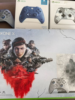 Xbox One X Gears of War 5 Limited Edition console with three controllers, like new