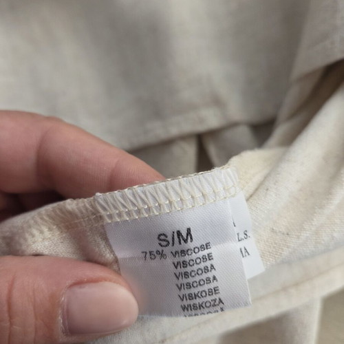 Blouse S-M new, beige viscose linen with adjustable straps
