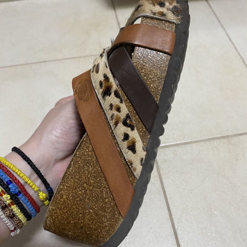 Un Camino de Rosa’s women's slippers like new, leather with natural fur
