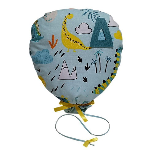 Set of 2 hanging decorative balloons green with dinosaur theme