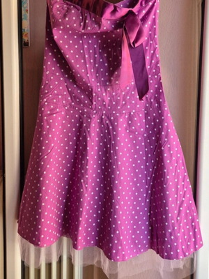 Strapless Polka Dot Dress like new, white and purple, size S