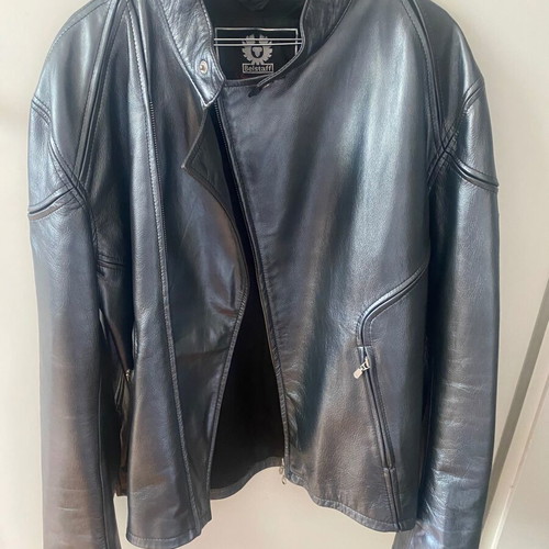 Belstaff Xelion leather motorcycle jacket metallic gray like new, size XXL