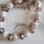 Beaded bracelet pink-white new