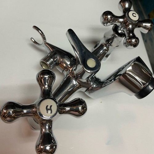 Gloria Fragola retro bathroom faucet new with spiral and handset