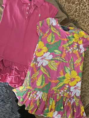Polo Ralph Lauren dresses like new, pink and floral, size 6 years