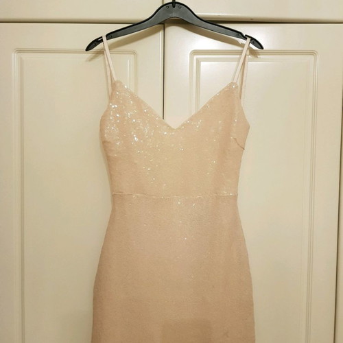 Lulu evening mini dress new, pink powder with sequins