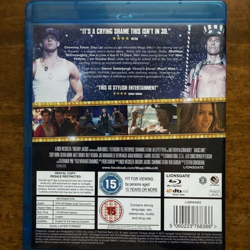 Magic Mike Blu-ray like new with English subtitles
