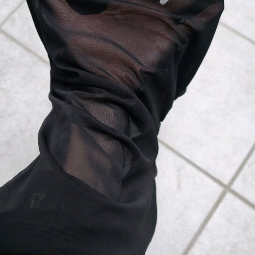 Shein sheer blouse with slant collar like new, black