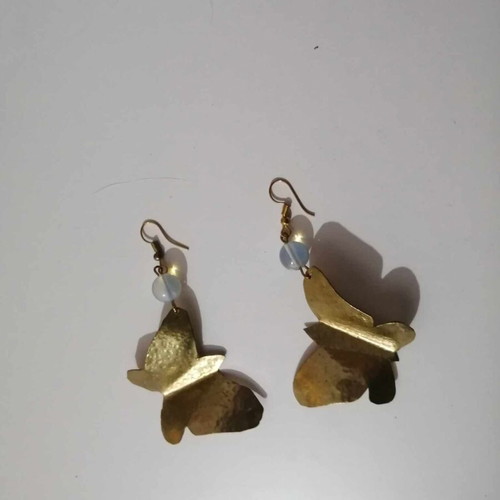 Earrings in butterfly shape new, gold-colored