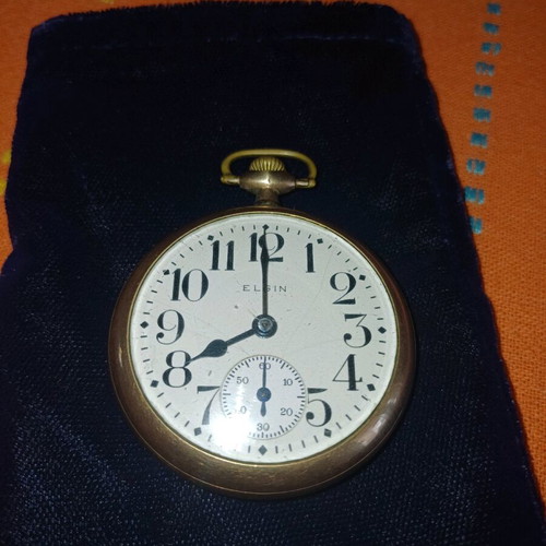 Elgin pocket watch used, gold-plated, 1920s