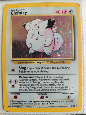 Clefairy Base Set Unlimited 1999 Holo Pokemon card