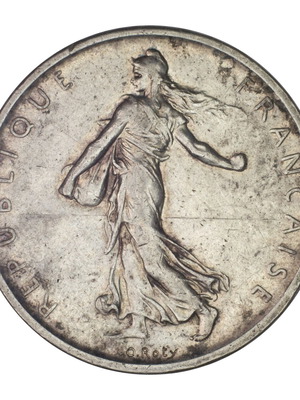 5 Francs 1960 silver coin used