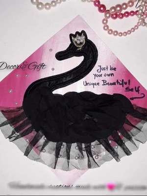 Canvas painting with swan new handmade