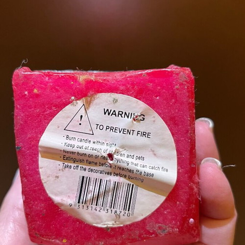 Indian decorative candle used with imperfections due to age