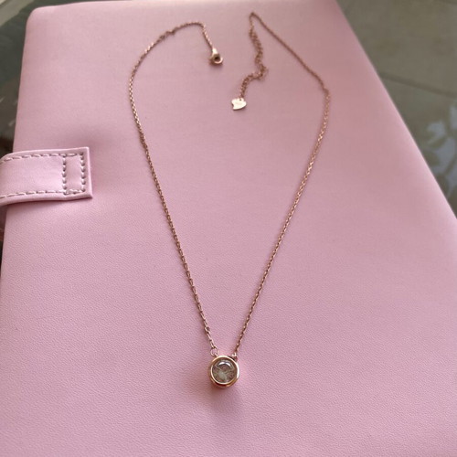 Silver necklace 925 rose gold solitaire like new