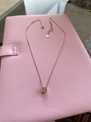 Silver necklace 925 rose gold solitaire like new