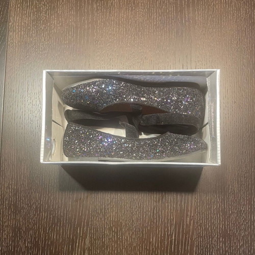Lapin House girls' ballet flats size 34 like new, black with glitter