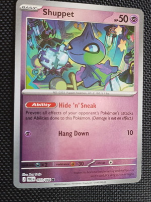 Shuppet Reverse Holo Pitch Black Pokemon Card new