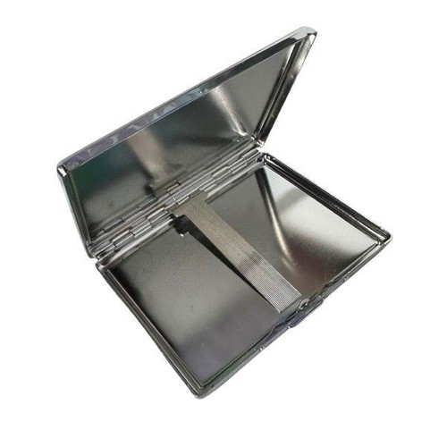 Tobacco case 10 cigarettes 100's silver with mirror new