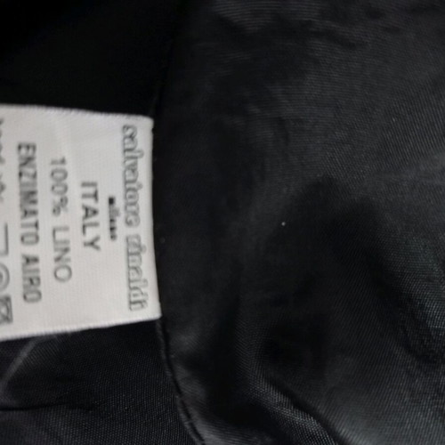 Salvatore Rinaldi Milano linen black suit with green details like new