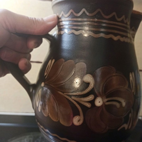 Vintage clay pitcher like new, large, 1960s