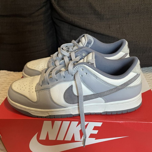Nike Dunk Low sneakers, grey and white, size 42.5