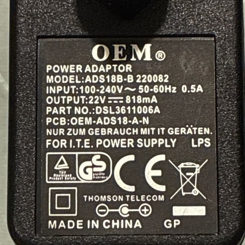 Transformer 220/22V new, output 22V 0.8A