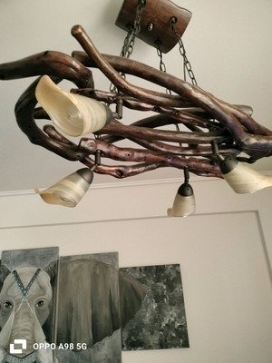Wooden ceiling light like new