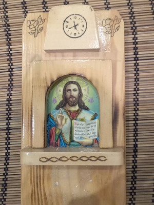 Ξύλινη εικόνα Ιησούς Χριστός για ημερολόγιο μεταχειρισμένη