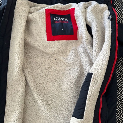 Hollister jacket with fur used, blue, size L