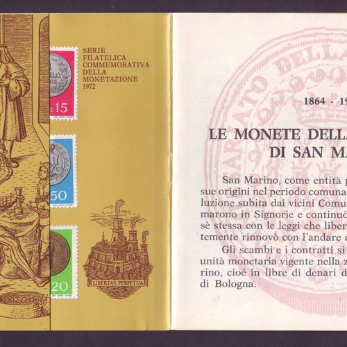 San Marino coin set 8 pieces from 1 to 500 Lire, mint condition