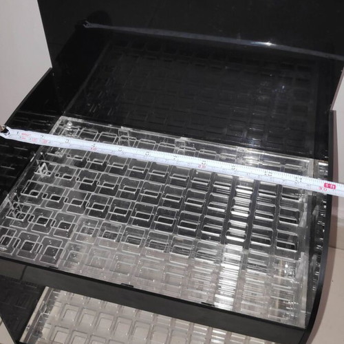 Plexiglass tabletop stand two-tier with 144 organizing slots like new