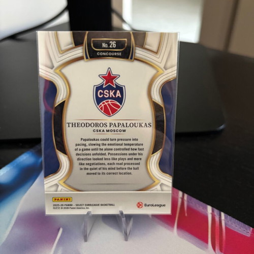 Theodoros Papaloukas 2025-26 Panini Select EuroLeague Concourse Silver Prizm card near mint