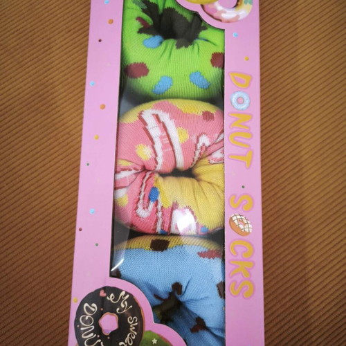 Donut socks unisex new, pack of 3 colorful