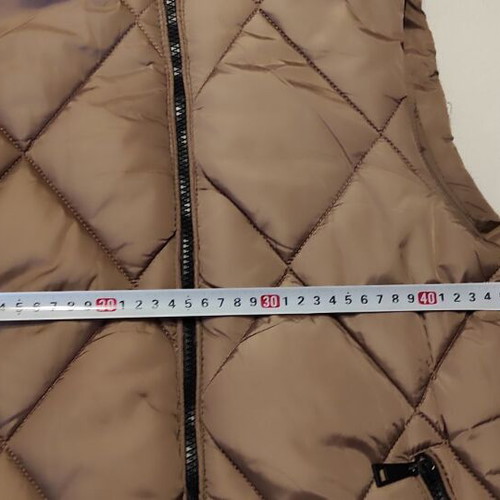 Quilted sleeveless jacket new cappuccino brown size M