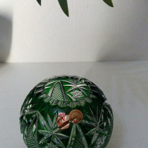 Βάζο Emerald Green Nachtmann Rom Bleikristall καινούργιο, χειροποίητο Γερμανίας 50'-60'