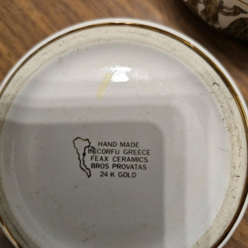 Corfu ashtrays feax ceramics, bros Provatas "24gold"